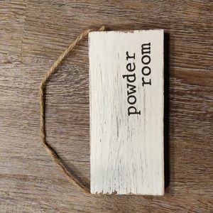 Mud Pie powder room wooden sign